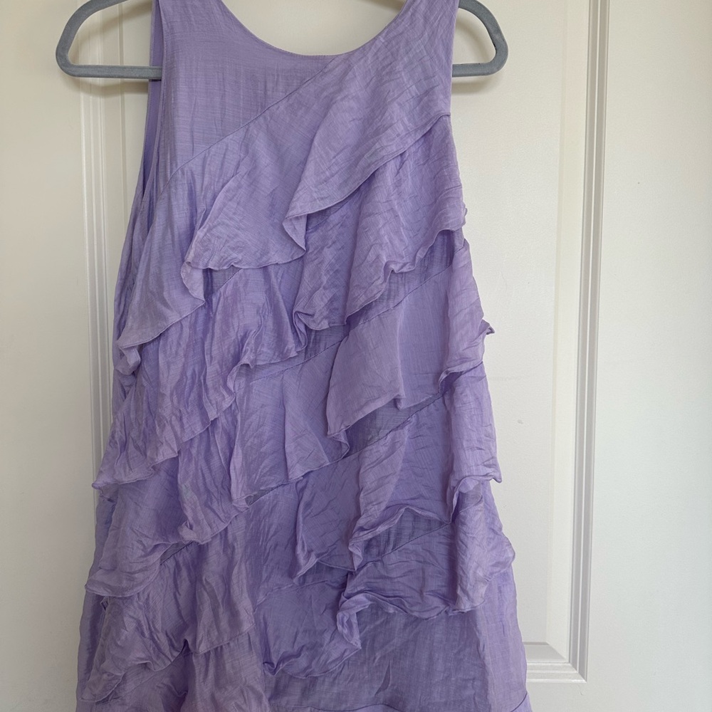Lavender Ruffle Sleeveless Dress
